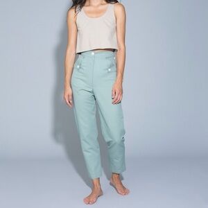 Ilana Kohn Blue Ankle Length High-Waisted Pants